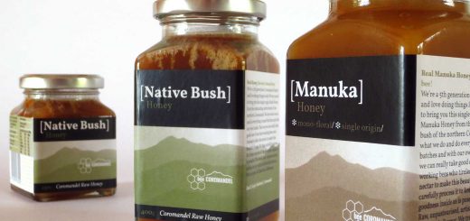 bee Coromandel honey jars and labels